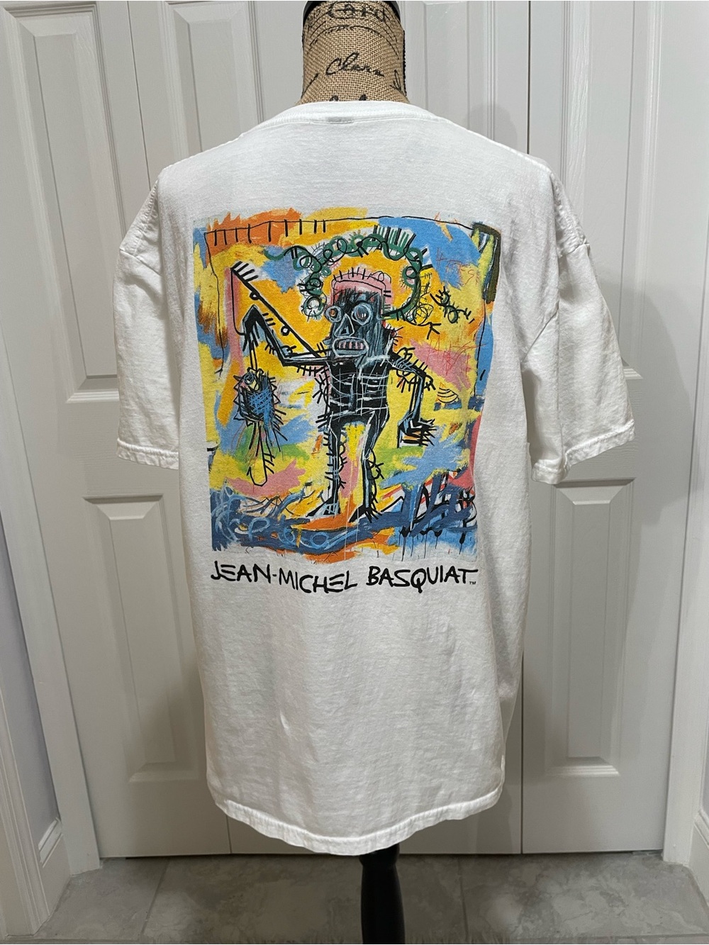 Jean-Michel Basquiat Fishing Art Work Short Sleeve Tee
